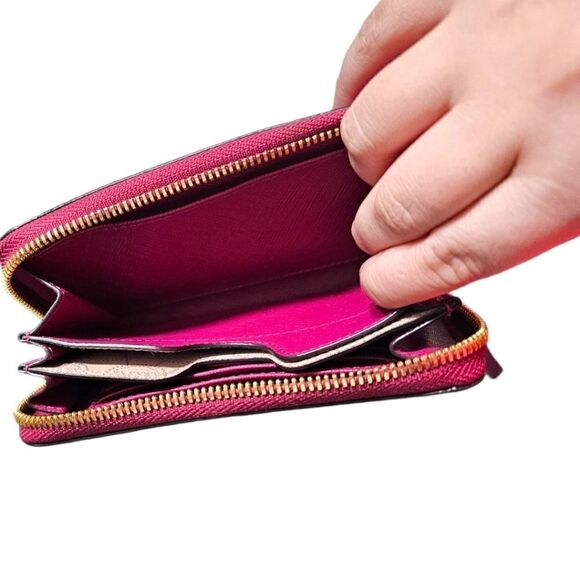 Michael Kors Leather Pink Zip-around Wristlet Wallet - Picture 5 of 16